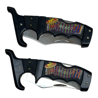 14027 - Set of two  9" Folding Knife Mexico |81|sent to prep