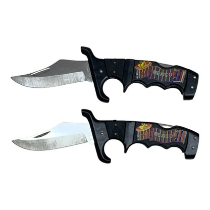 14027 - Set of two  9" Folding Knife Mexico |81|sent to prep