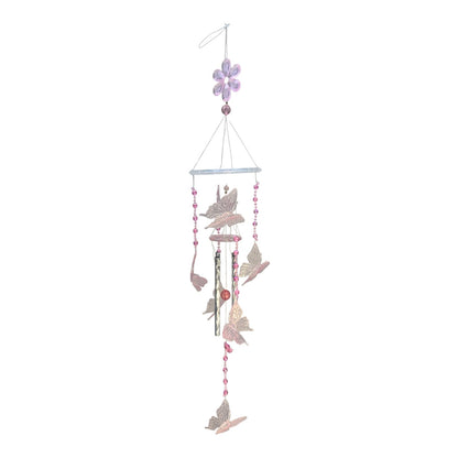 36442 - Pink Beaded Butterfly Chimes 18 Inches |TBD|