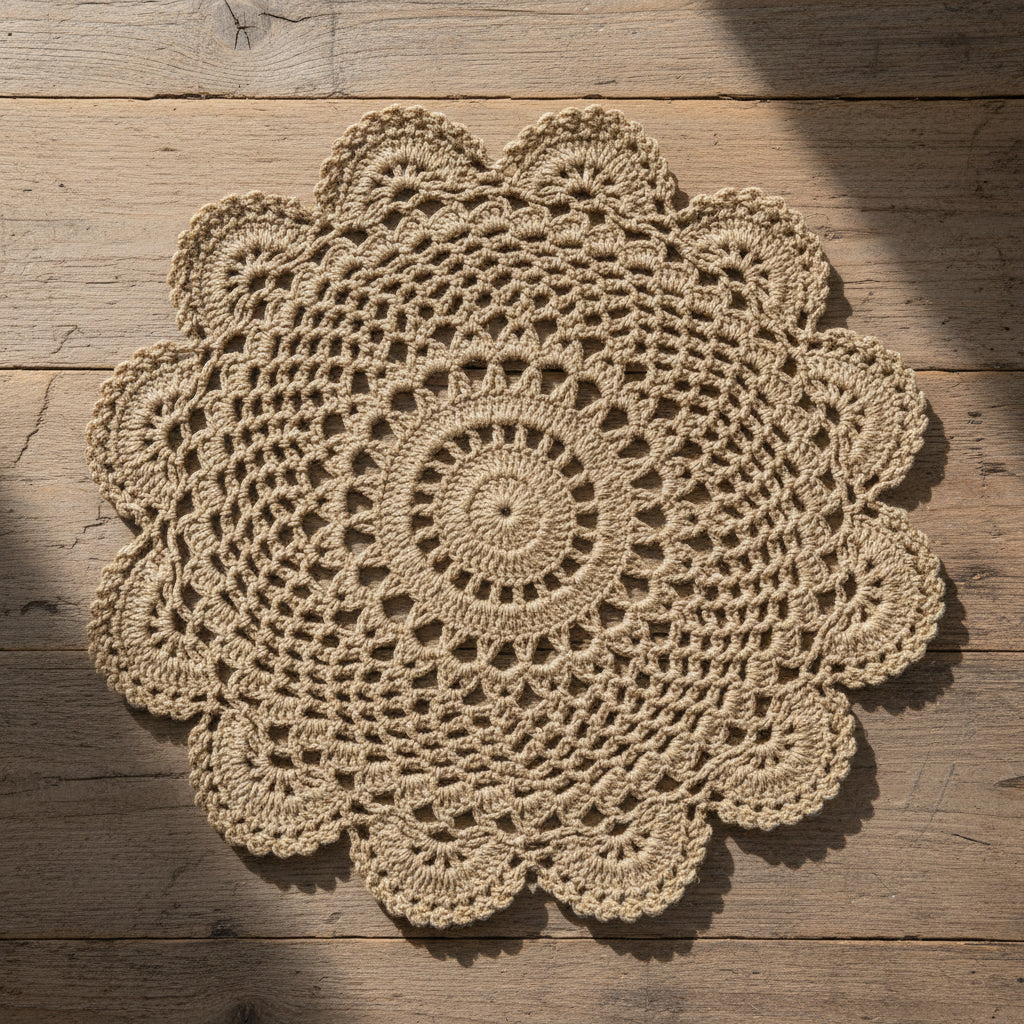 30394 - 10.5" Ecru Round Doily |15-34|