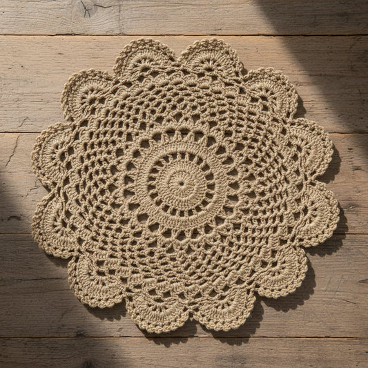 30394 - 10.5" Ecru Round Doily |15-34|