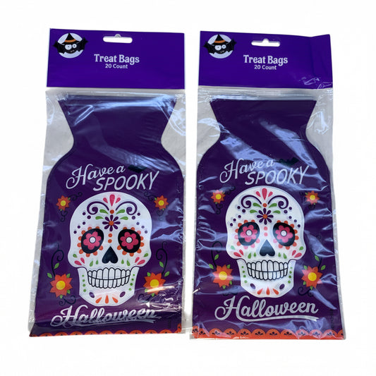 23344 - 2 Pack Day of the Dead 20 Count Treat Bags 9 Inches |9-11|