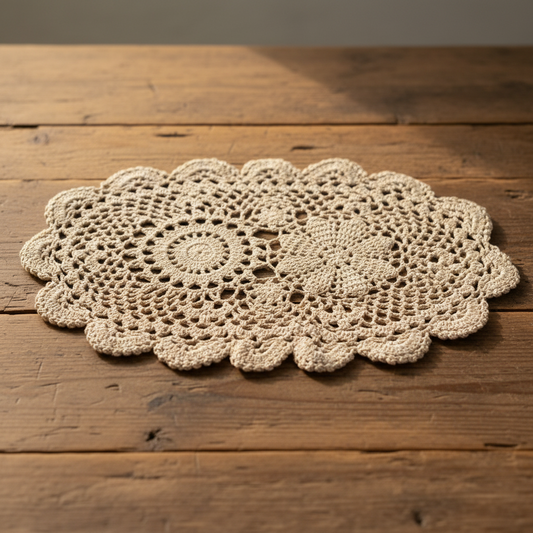 30392 - Ecru 15-Inch Double Long Doily |W-22|