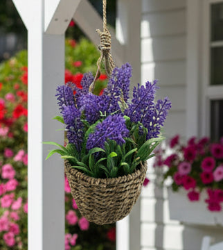 26142 - 7" Woven Purple Flower Basket  |16-19/17-22|