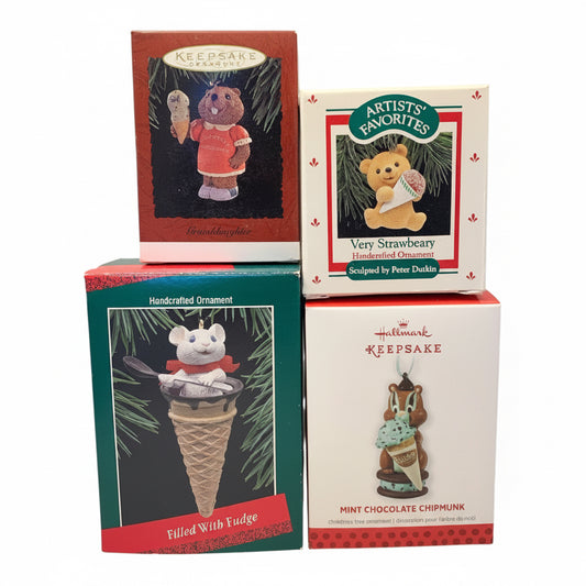 7393 - 4 Piece Set of Hallmark Ice cream For Everyone Ornaments 5" |TBD|