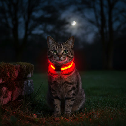 48401 - LED Light Up Dog Collar - 10" Red Glow Collar for Small Dogs - High Visibility Night Safety Collar - |TBD|
