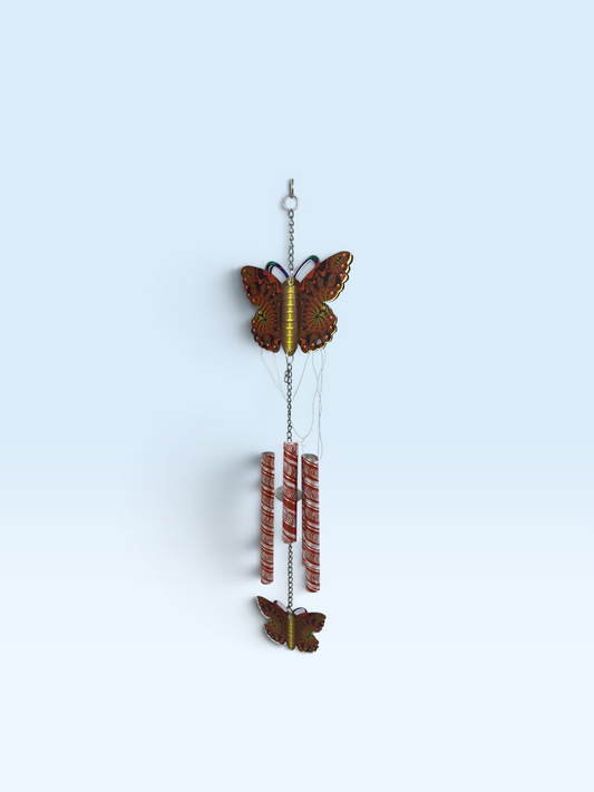 4555 - Red Butterfly Laser Windchime |17-30|sent for pic 6/26 cc