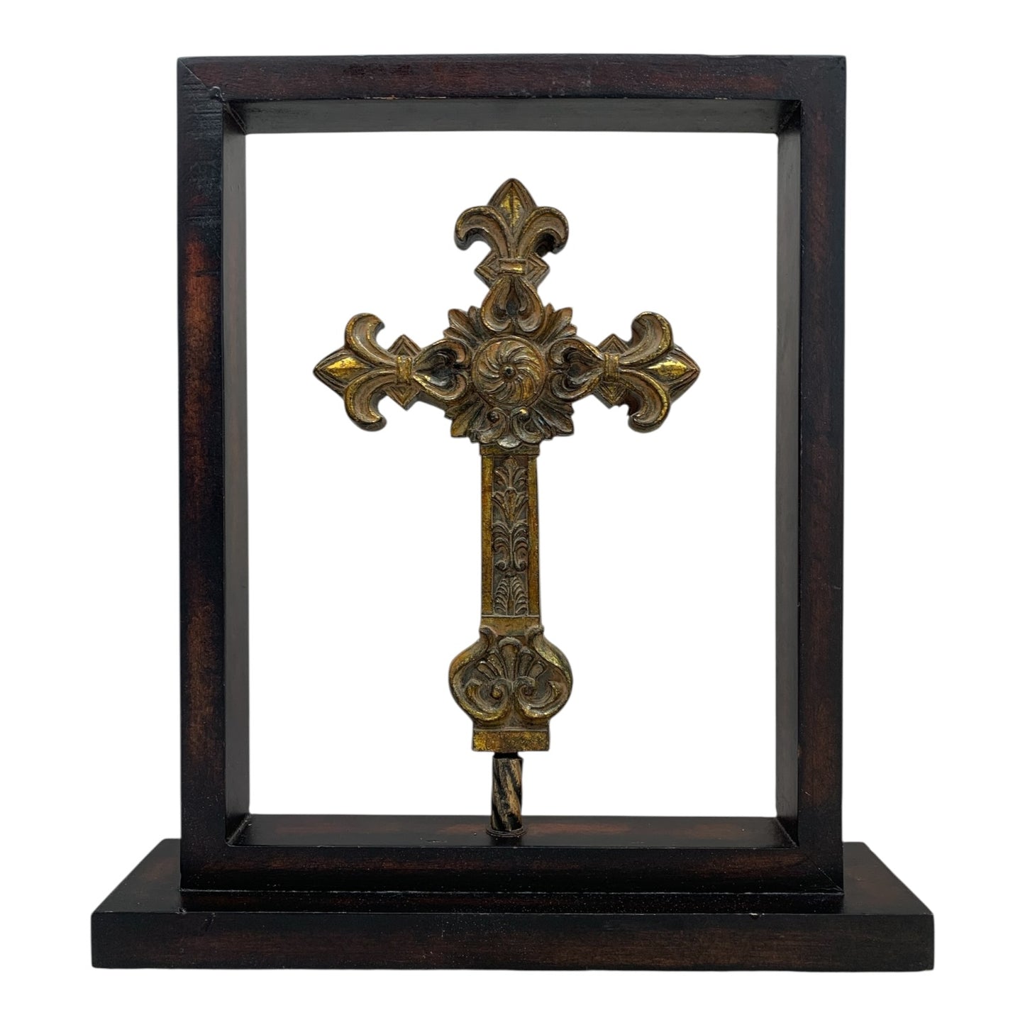 15944 - Cross in Wood Frame 15" |16-27|