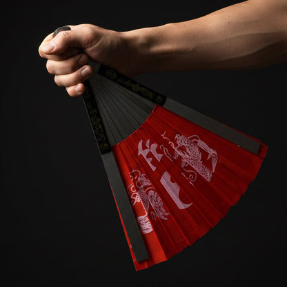 31779 - 13" Metal Kung Fu Fighting Fan Red |W-20|