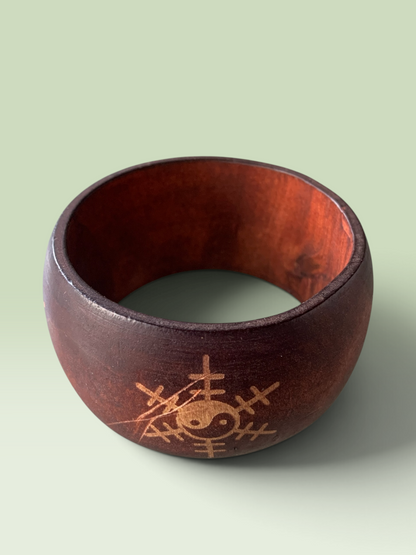 11991 - Bracelet Wooden 4"  Set of Two |Clear-42|