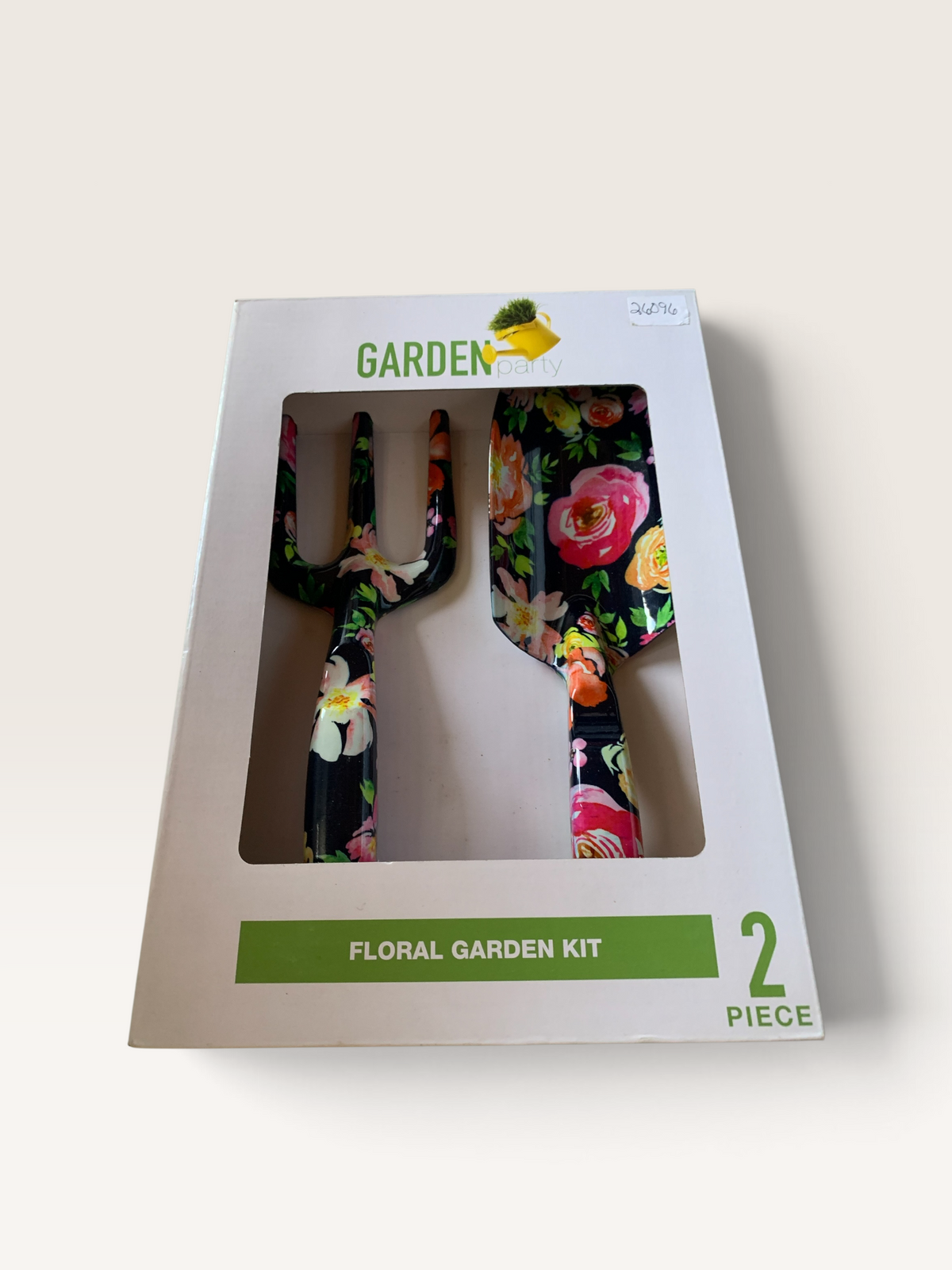 26096 - Black Floral 2-Piece Gardening Set - Hand Trowel and Rake |TBD|
