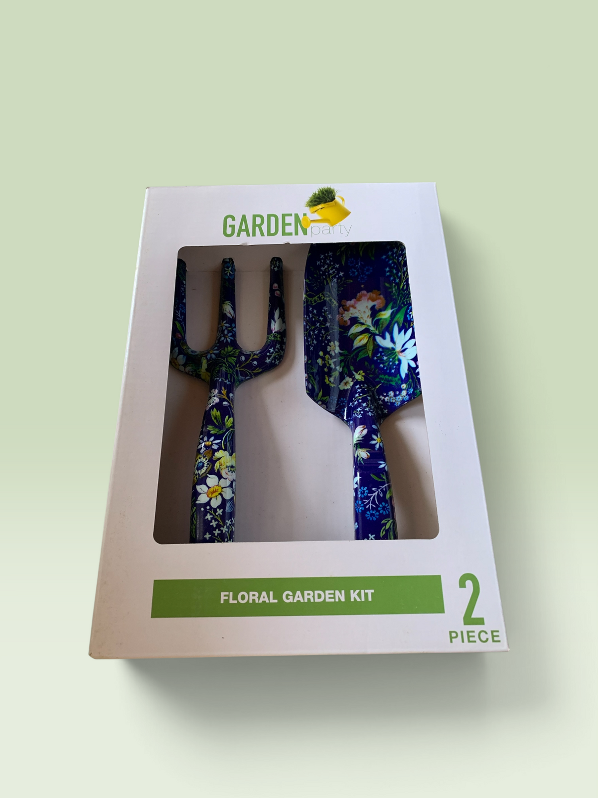 26095 -Blue Floral 2-Piece Gardening Set - Hand Trowel and Rake |G-14|