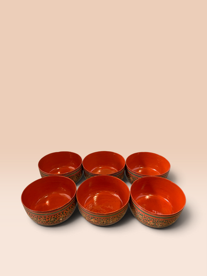19351 - Set of 6 Burmese Lacquer Bowls |TBD|