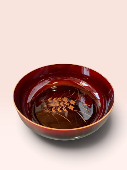 10064 - 7 pc Black Lacquer Salad Bowl Set |A-18|