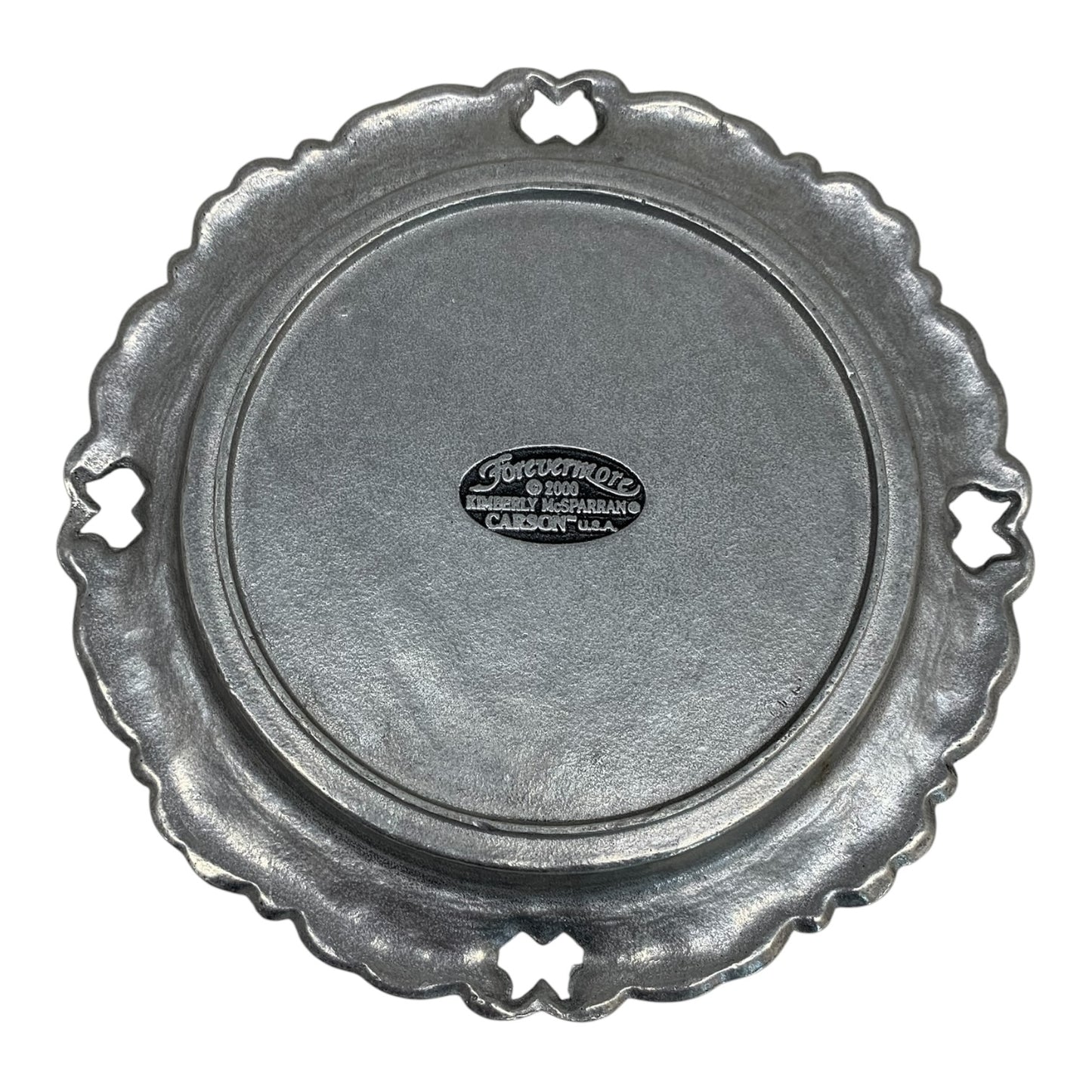 48360 - Forevermore 8" Silver Pewter Plate – Vintage Metal Collectible |TBD|