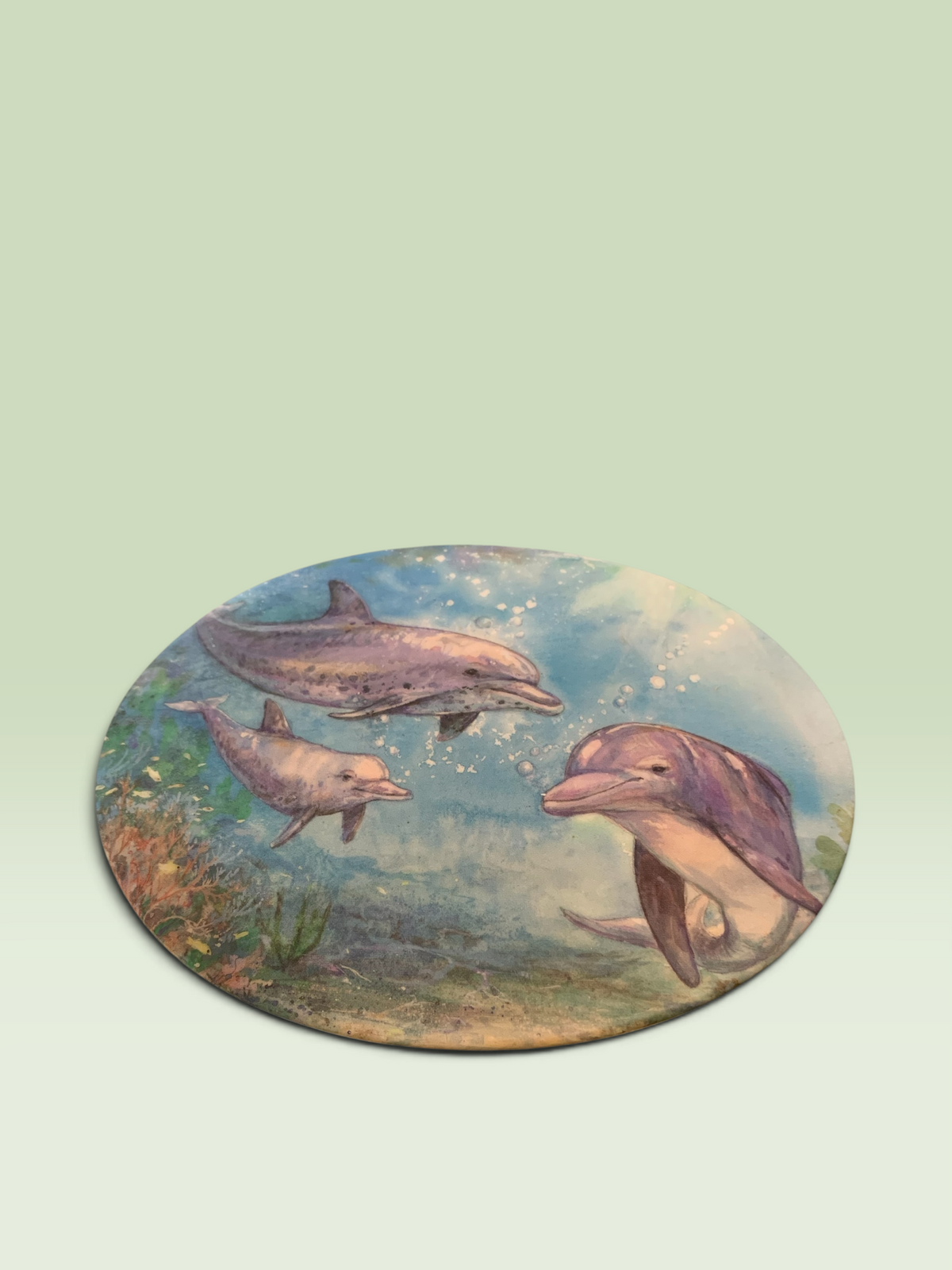 16959 - 5" Ceramic Underwater Dolphin Plaque |13-22|23-2|