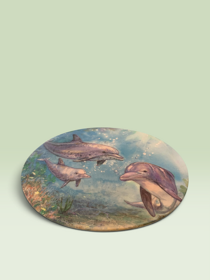 16959 - 5" Ceramic Underwater Dolphin Plaque |13-22|23-2|