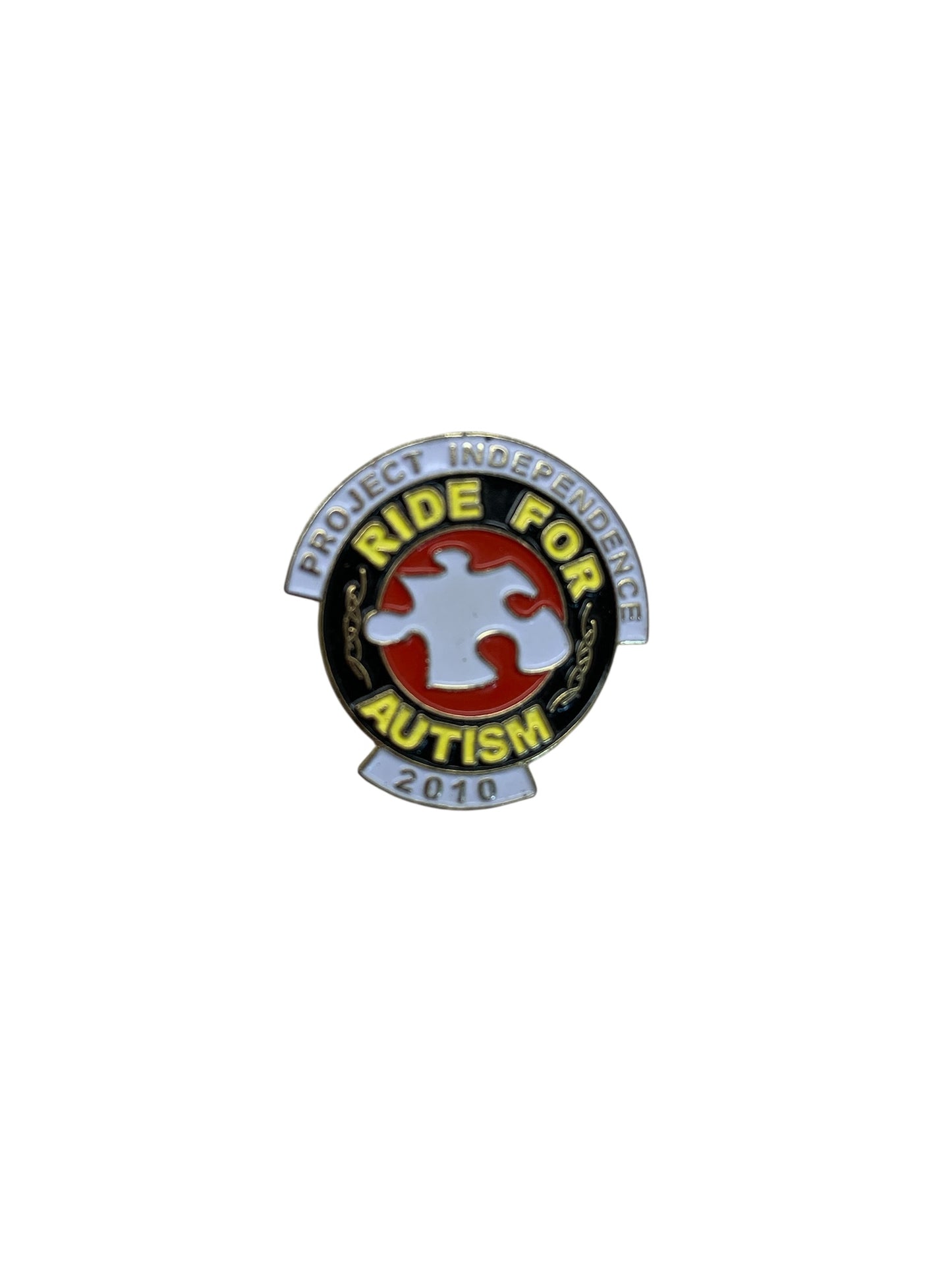 48398 - Ride for Autism 2010 Lapel Hat Pin 3/4" Metal 1" |TBD|