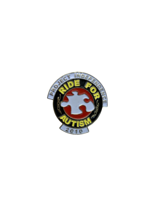 48398 - Ride for Autism 2010 Lapel Hat Pin 3/4" Metal 1" |TBD|