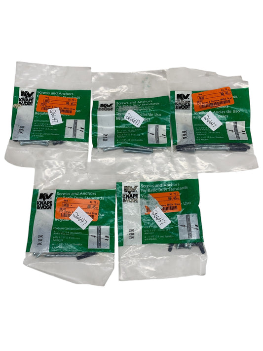 26647 - Knape & Vogt 1.5" Screws and Anchors - 6 Pack (5 Count) |6-7|