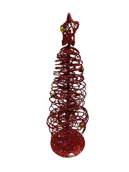 28113 - 8" Metal Spiral Red Tree Set of Two |Pod 2-61|