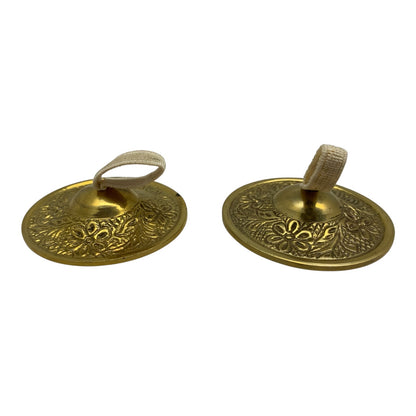 16561 - Belly Dance Gold Zills Embossed Cymbals Pair | 22-11 |