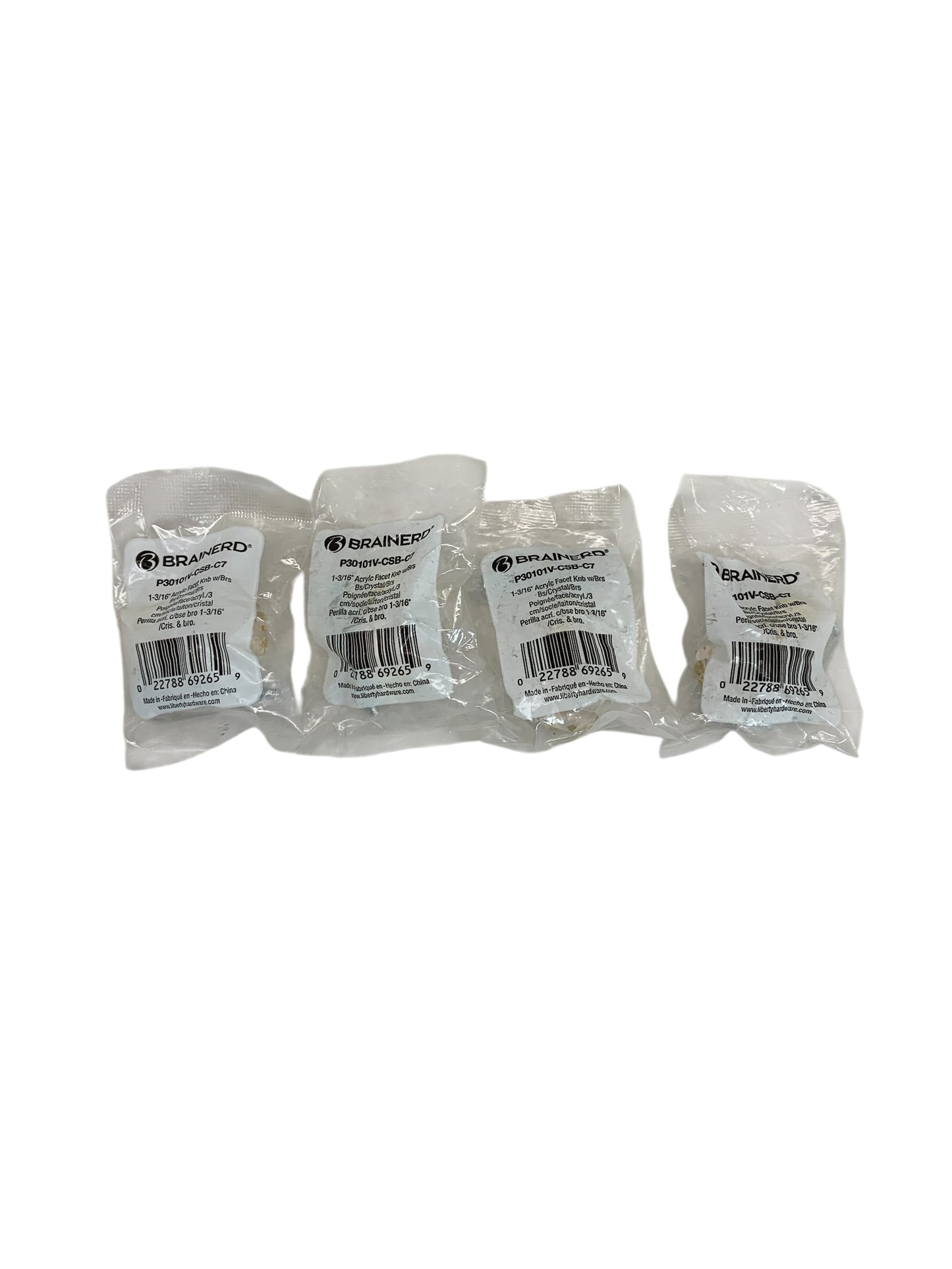 28763 - |4 Pack| 1 3/16 Acrylic Facet Knob With Crystal "P30101V-CSB-07" |11-12|