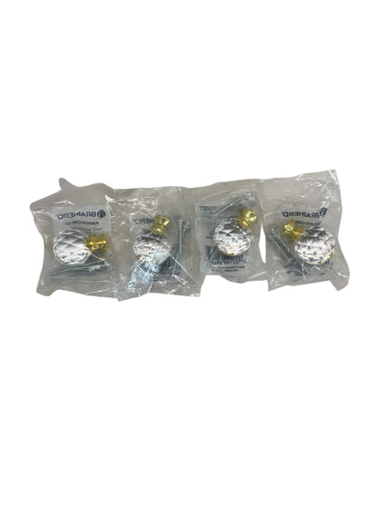 28763 - |4 Pack| 1 3/16 Acrylic Facet Knob With Crystal "P30101V-CSB-07" |11-12|