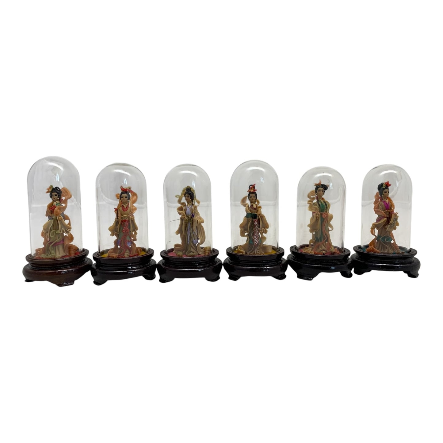 8257 - 3" Assorted Color Geisha with Glass Dome Set of 2 |X-46|