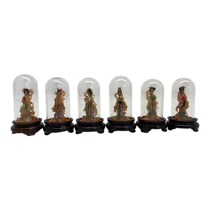 8257 - 3" Assorted Color Geisha with Glass Dome Set of 2 |X-46|