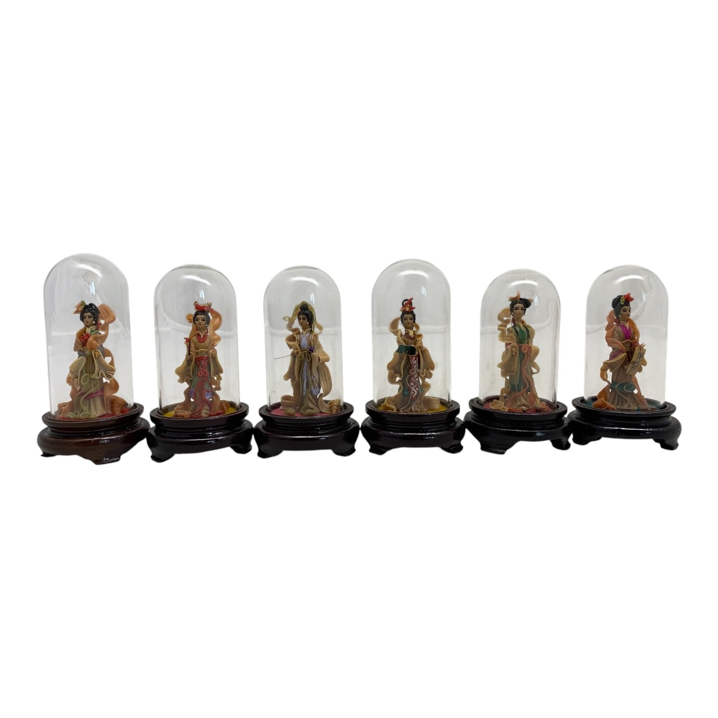 8257 - 3" Assorted Color Geisha with Glass Dome Set of 2 |X-46|