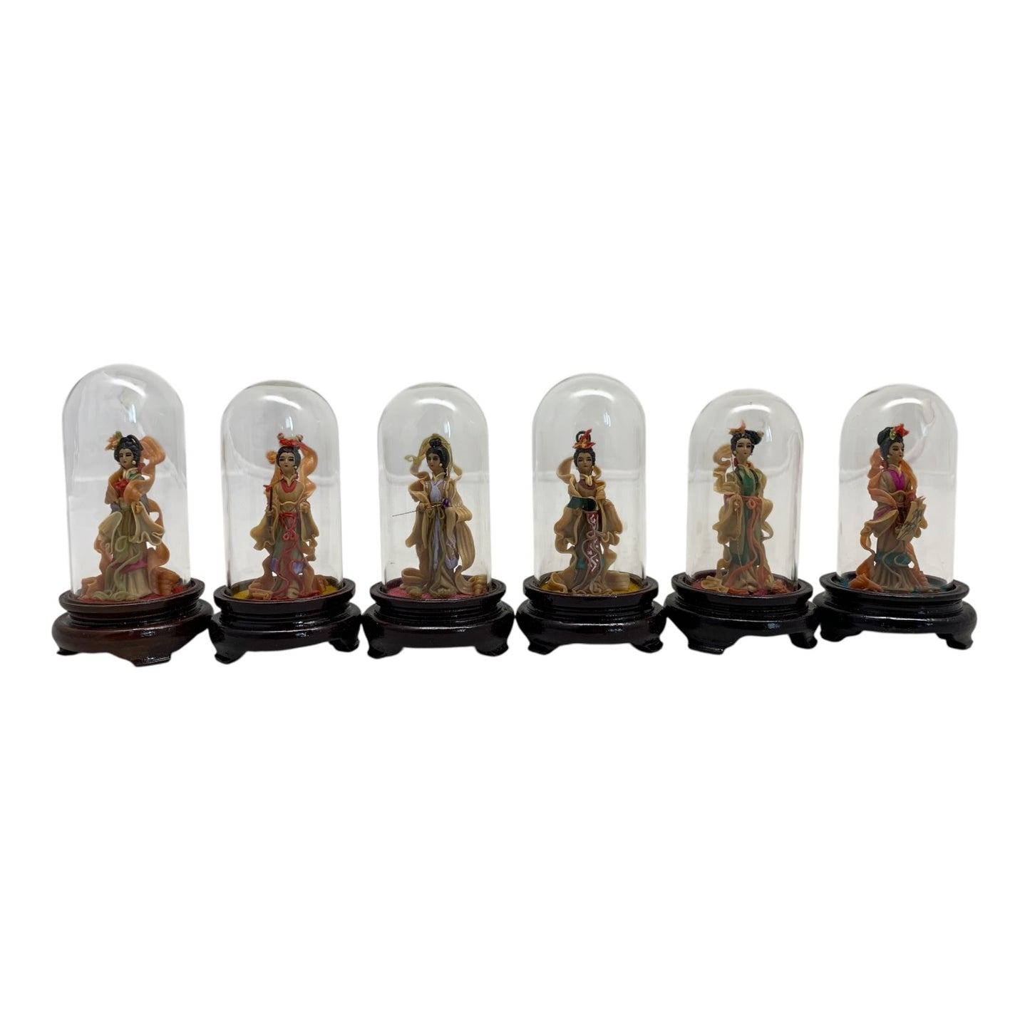 8257 - 3" Assorted Color Geisha with Glass Dome Set of 2 |X-46|