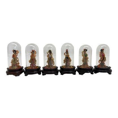 8257 - 3" Assorted Color Geisha with Glass Dome Set of 2 |X-46|