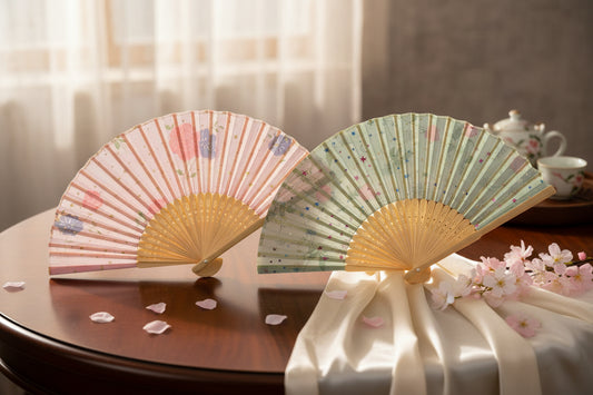 7238 - set of 2 Lady's Hand Fans - |W-17|