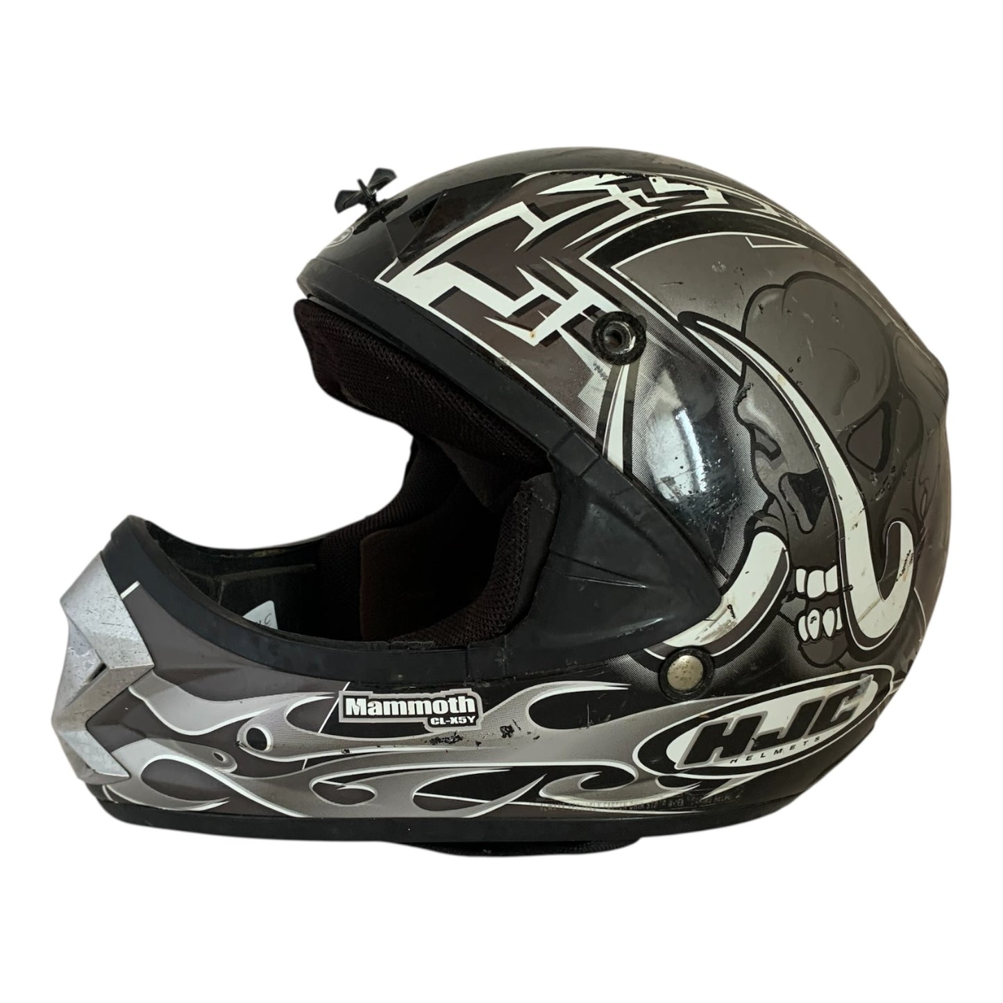 37358 - HJC Helmet Youth Size Small Black White CL-X5Y Mammoth Used 13" |S-O|