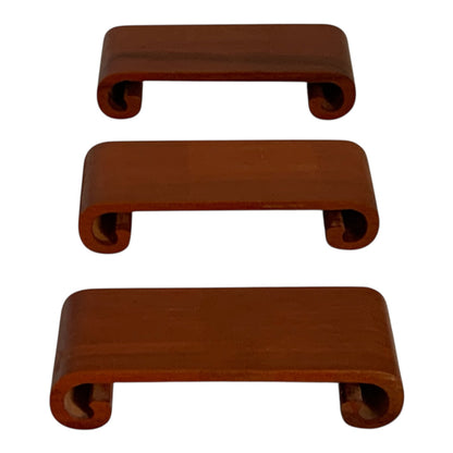 48358 - Set Of 3 - 4 Inch Red Wood Display Stand with Curved Legs |12-29|