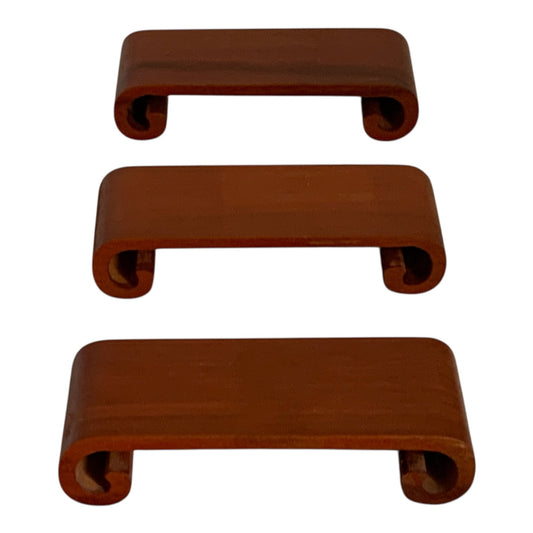 48358 - Set Of 3 - 4 Inch Red Wood Display Stand with Curved Legs |12-29|