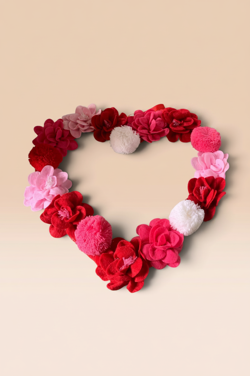 30441 - 12" Felt Heart Wreath |5-16|