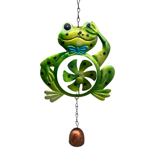 35727 - Frog Metal Bell Windmill Belly 10" |G-12|