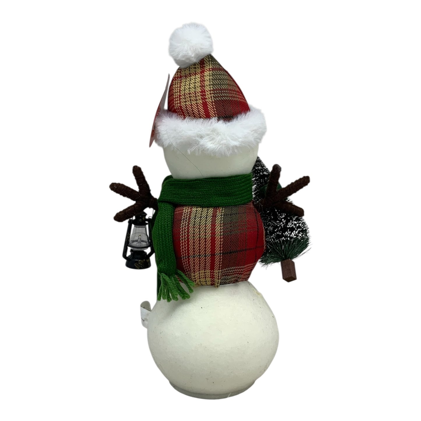 32955 - 12" Christmas Cabin Snowman With Lantern |Pod 2-44|