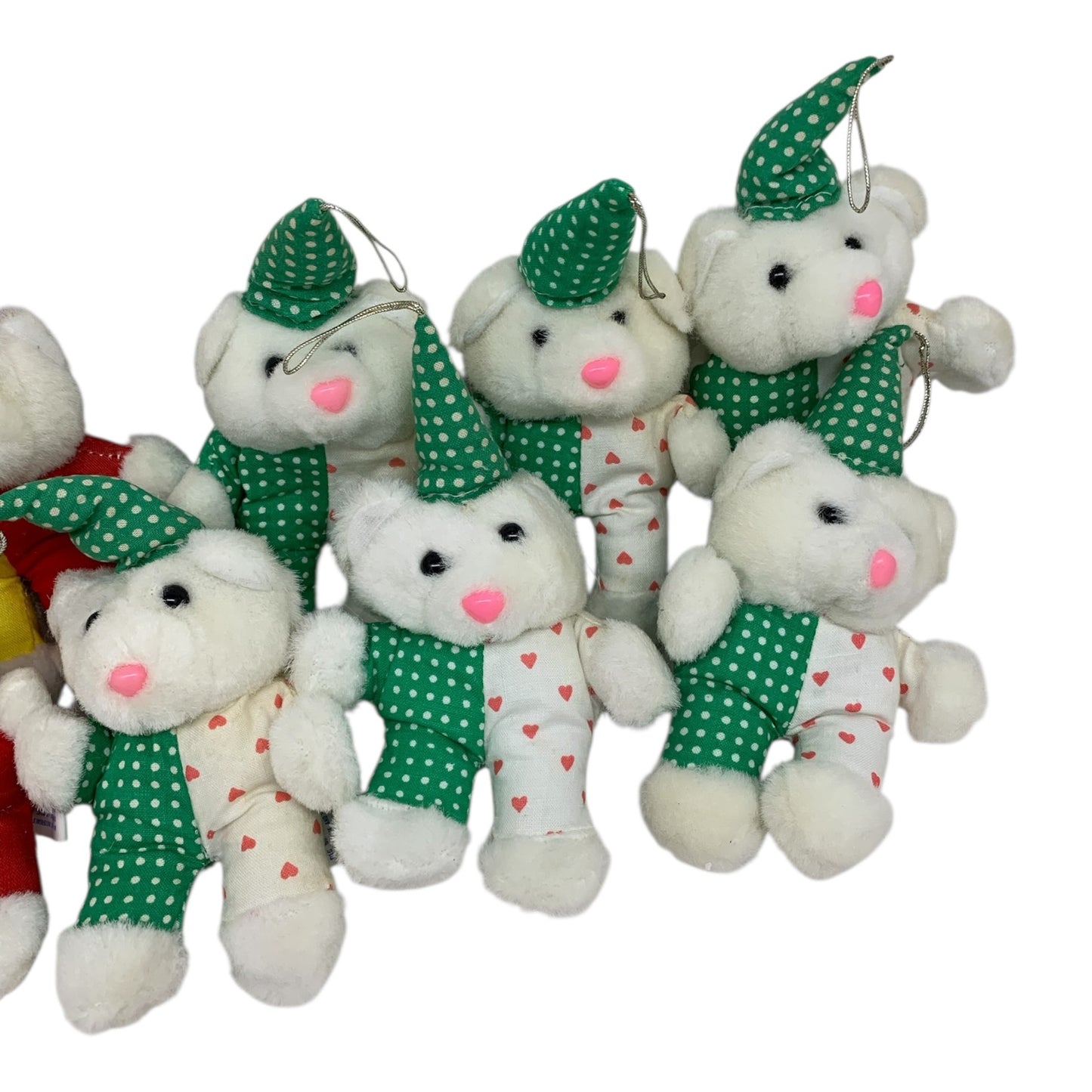 48415 - Set of Twelve Dressed Christmas teddy bears Ornaments |TBD|