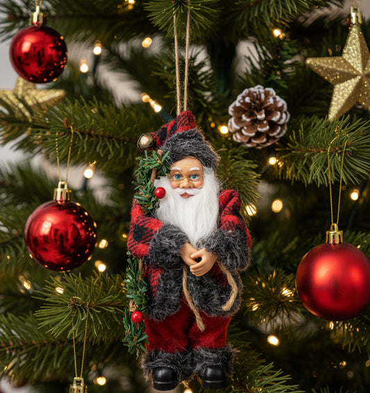 30359 - 7" Santa Red Plaid w Staff |Pod 2-2|