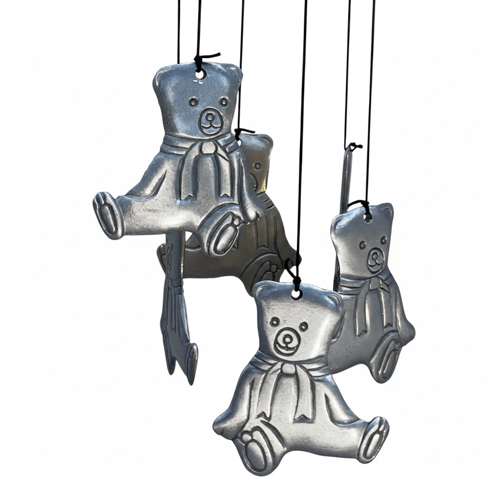 12120 - 16" Teddy Bear Silver Alloy Windchime |12-25|