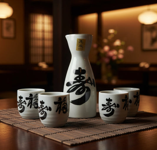 15530 - 5 pc Sake Set Kanji 8" |A-16 Top|