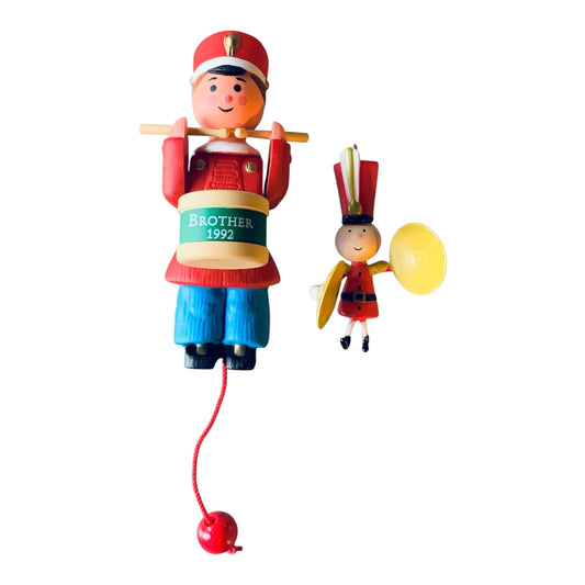 48187- Hallmark Bundle: Clashing Cymbals & 1992 Brother Christmas Ornaments 4" |TBD|