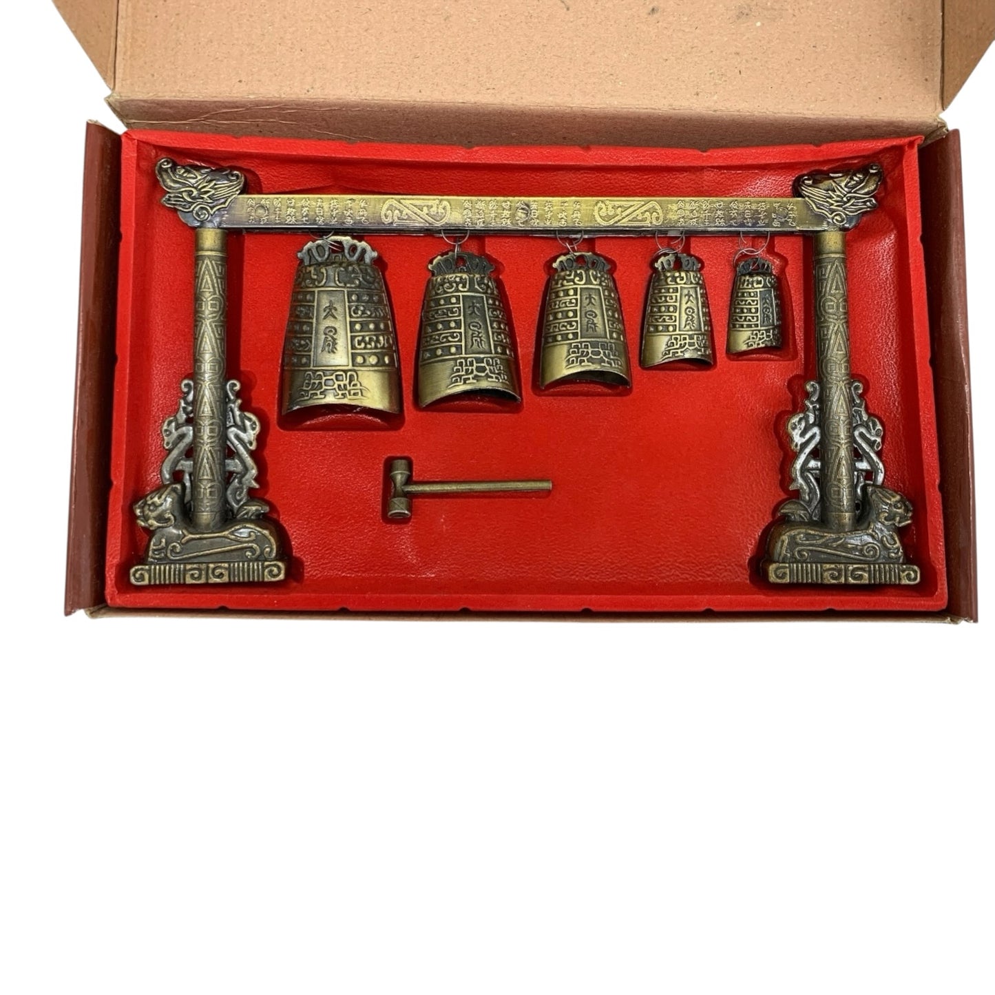 8320 - Desktop Brass 5 Bell Dragon 11" |13-26|