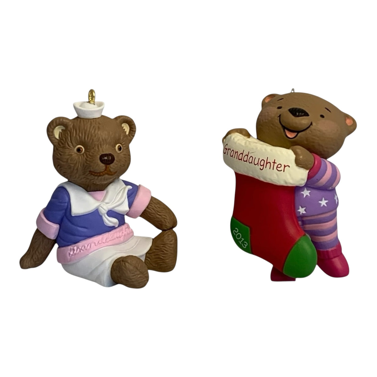 3777 - Hallmark Teddy Bear Granddaughter Set of Two Ornaments |TBD|