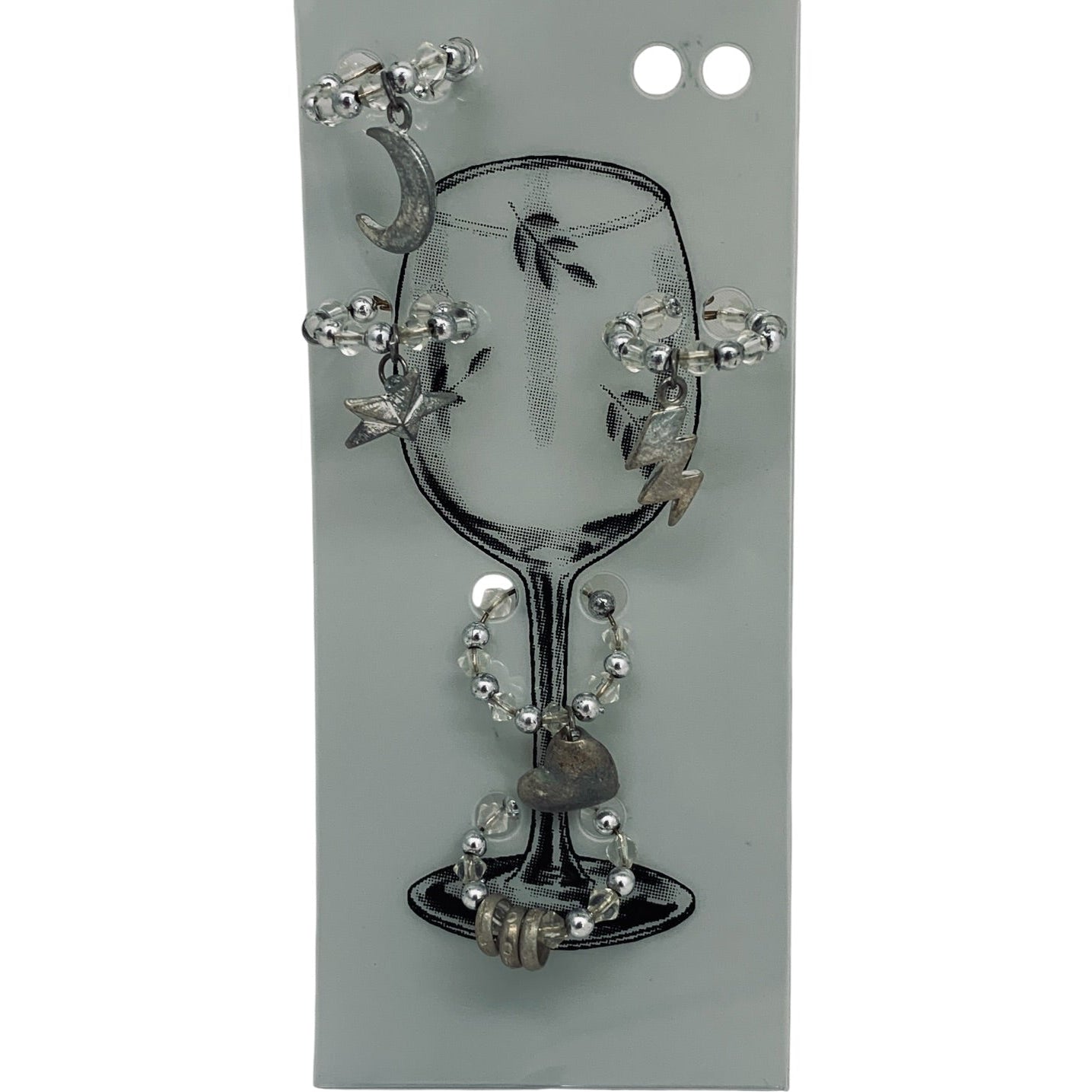 20429 - Wine Markers Set of Five Silver Brushed Shapes 6" |12-25|