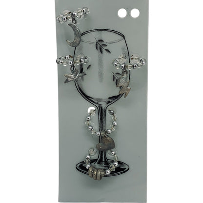 20429 - Wine Markers Set of Five Silver Brushed Shapes 6" |12-25|