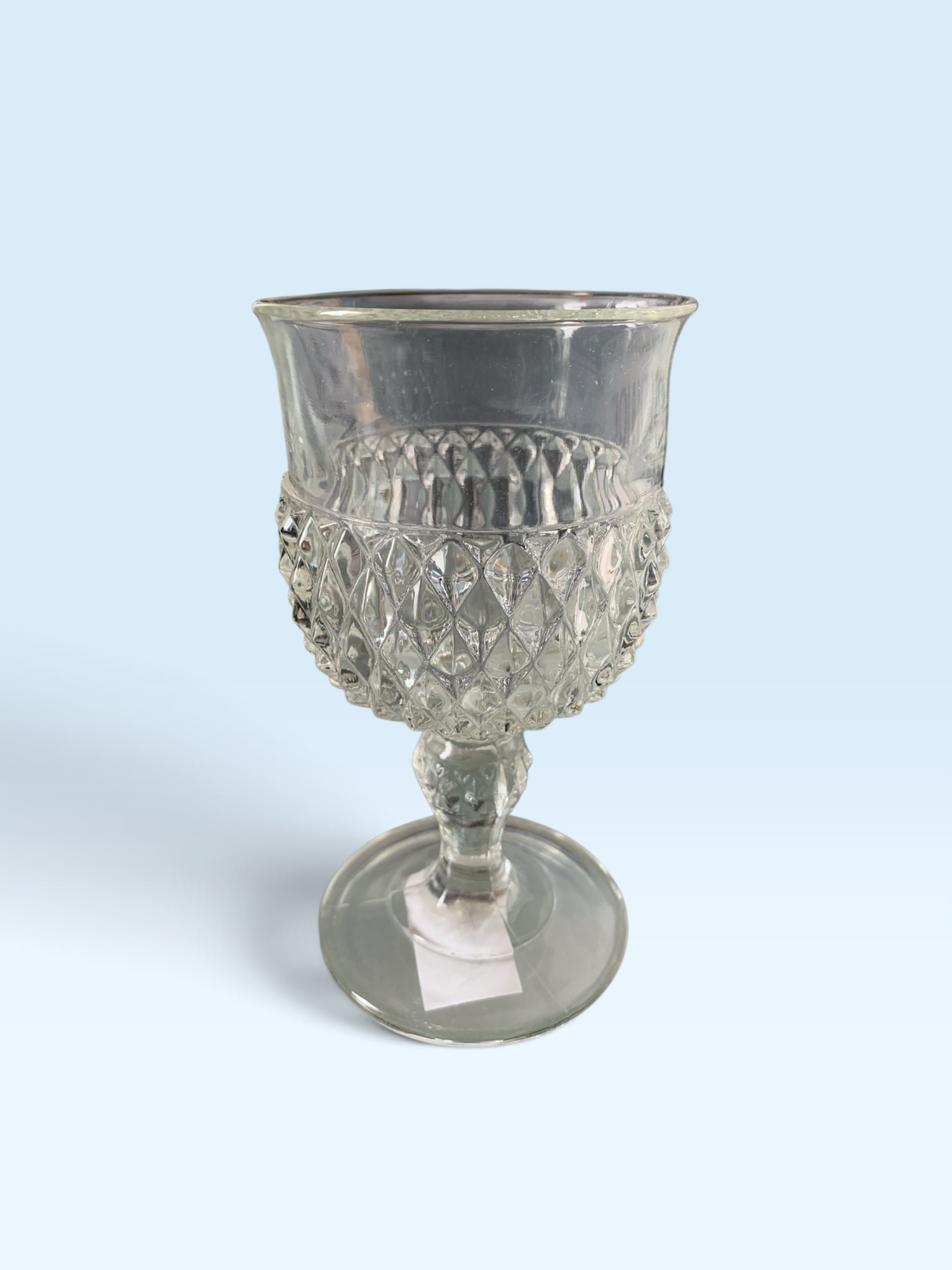 19277 - Vintage Indiana Diamond  7" Point Glass Goblet |TBD|